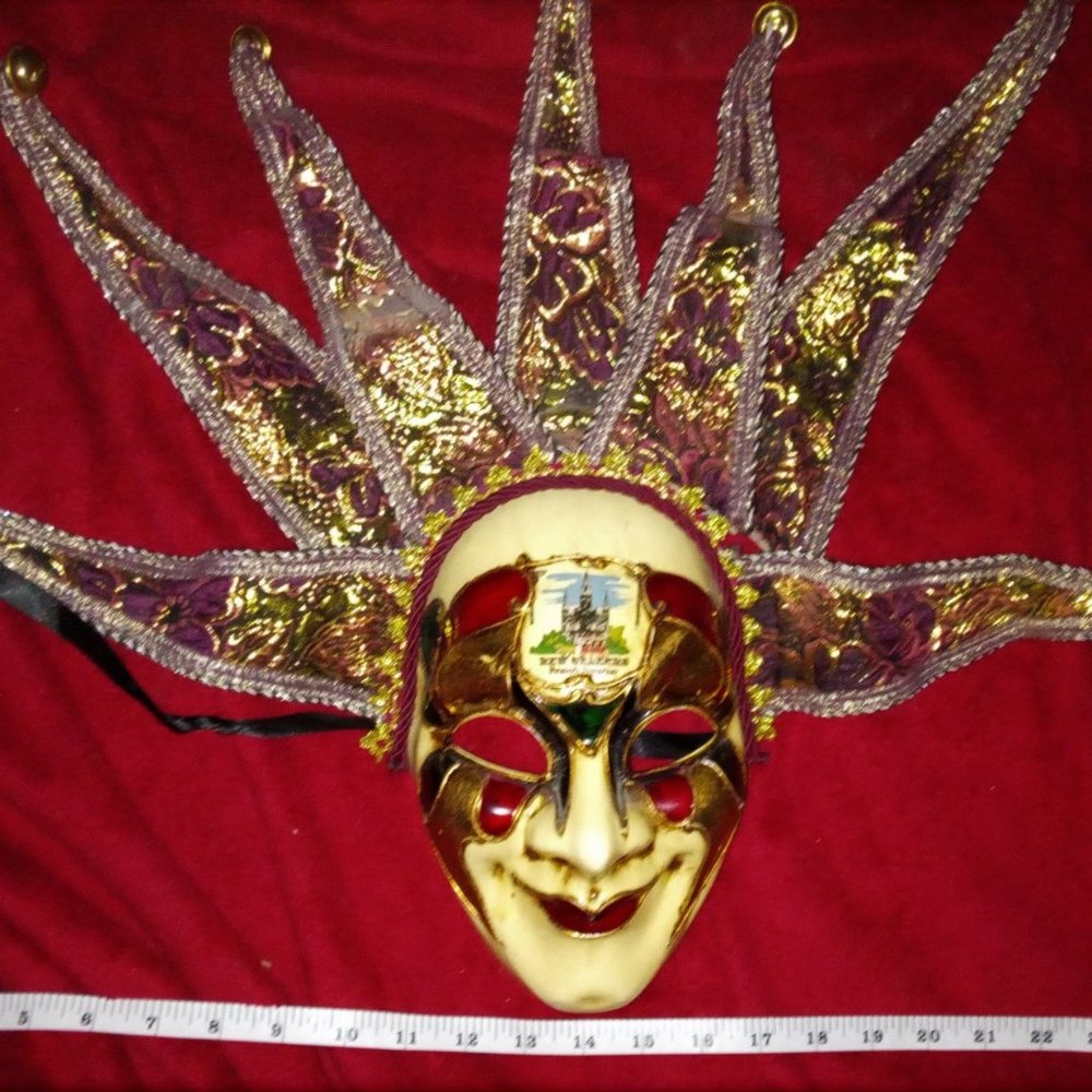 FULL FACE MADJOKER VENETIAN  DESIGN  MASQUERADE MASK MARDI GRAS  NEW ORLEANS